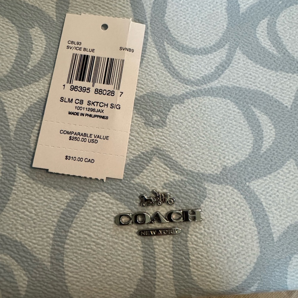 Coach Blue Slim Crossbody Bag In Sketch Signature Canvas NWT $250 MSRP - Picture 8 of 10